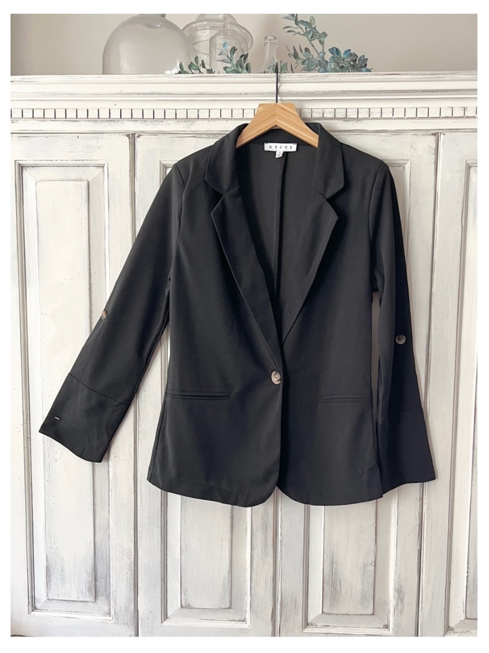 NWT HYFVE “Closet Staple” One-Button Blazer in Black